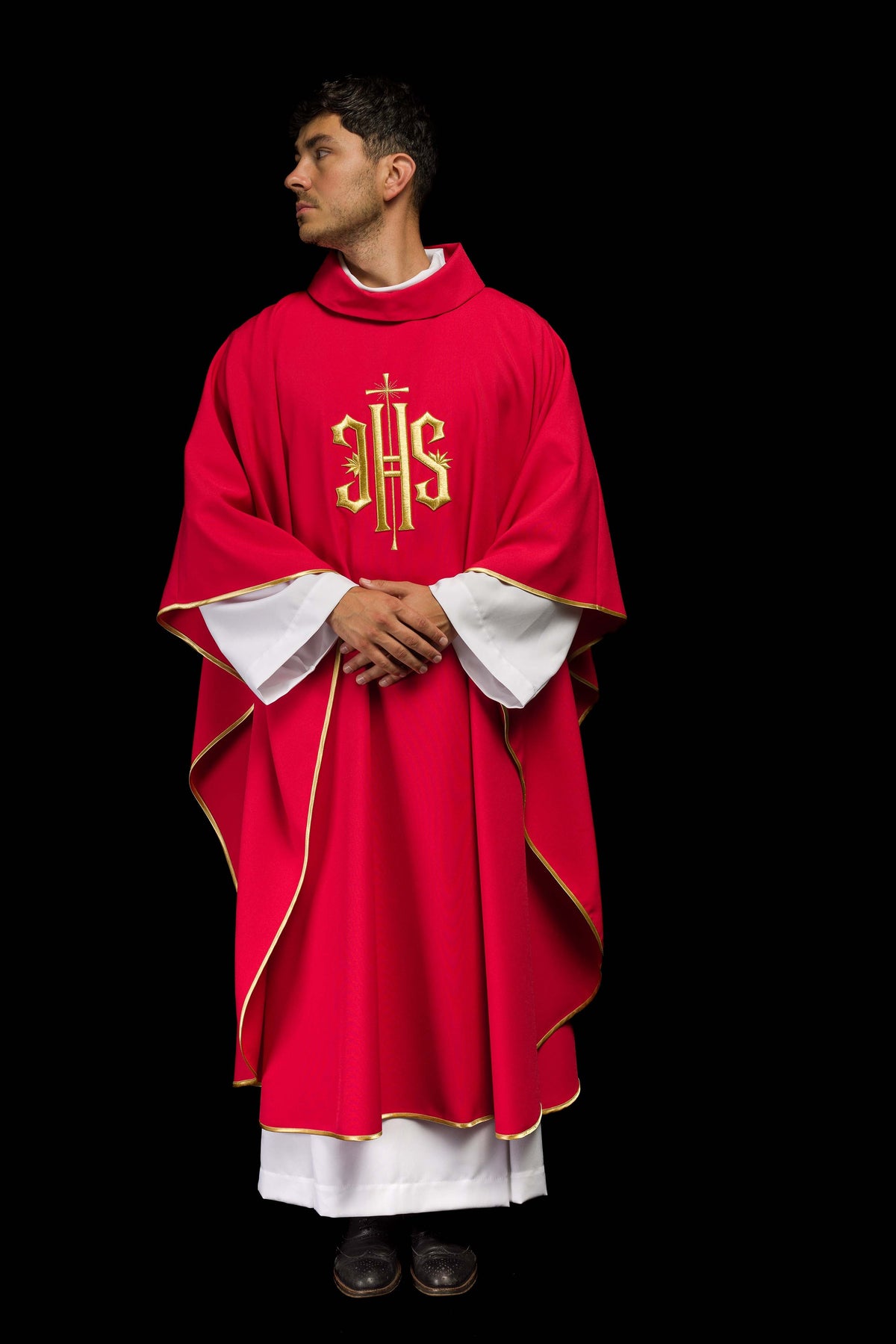 Simple Chasuble Chasuble IHS Gold Embroidery – HAFTINA LITURGICAL VESTMENTS