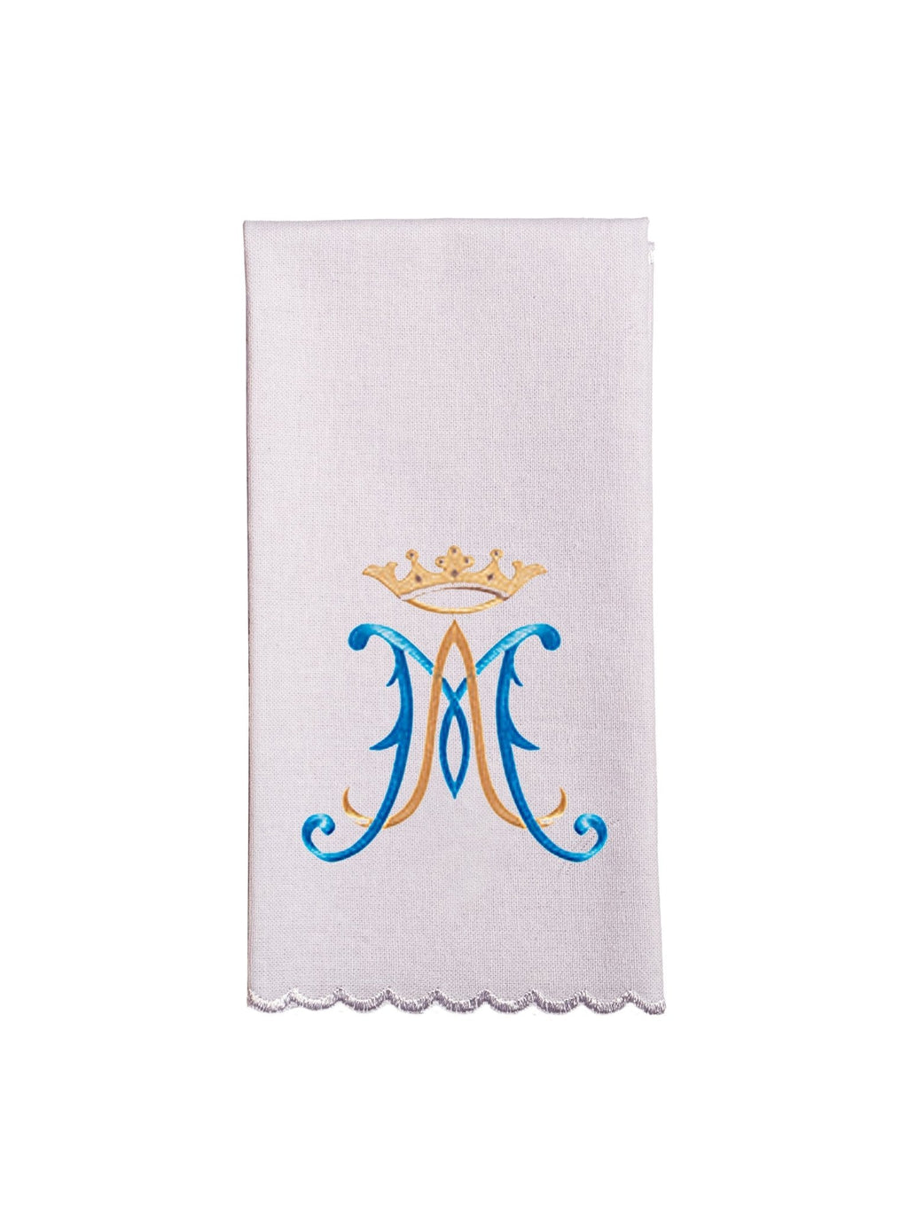Chalice Linens with blue marian symbol KK/183 - HAFTINAUSA.COM