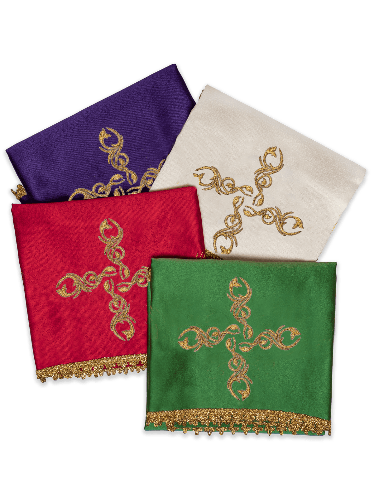 Chalice veils with modern cross design (set of 4 colors) KWB/012 50X50 (4szt.) - HAFTINAUSA.COM