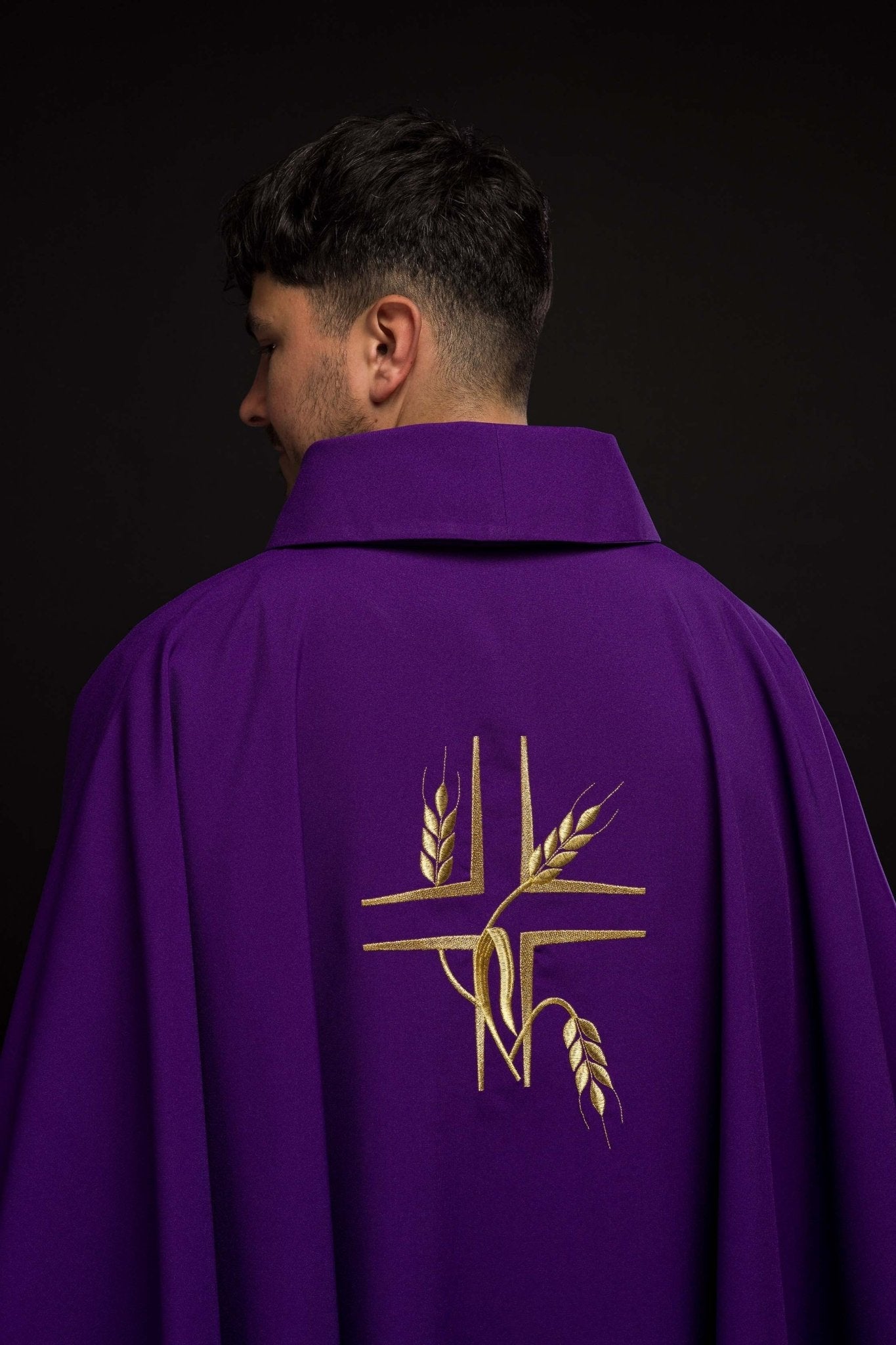 Chasuble embroidered with Purple Cross KOR/016/03/12 FIOLET - HAFTINAUSA.COM