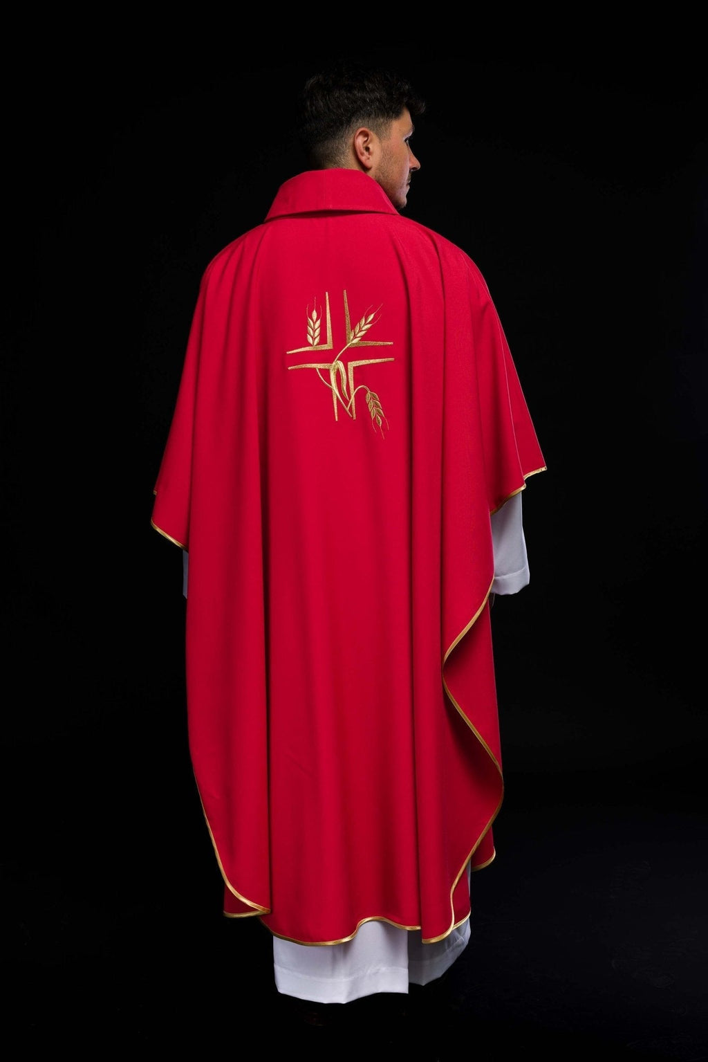 Chasuble embroidered with Red Cross KOR/016/02/12 CZERWONY - HAFTINAUSA.COM