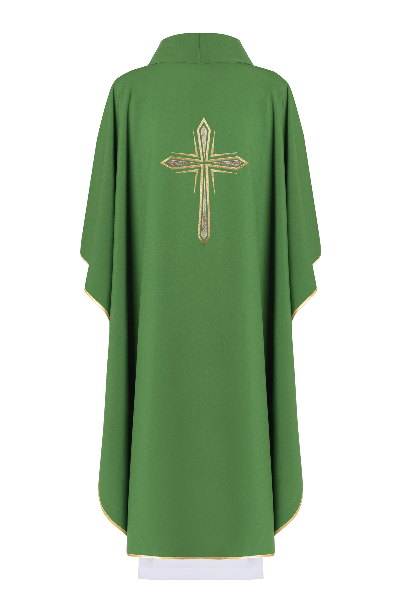 Green chasuble with cross embroidery KOR/037/01/12 ZIELONY - HAFTINAUSA.COM