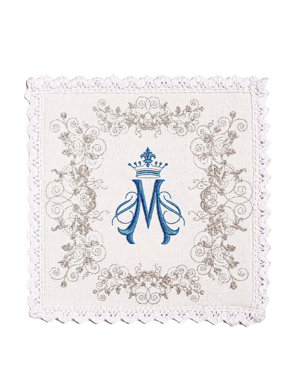 Linen Chalice Linens with Embroidered Mary Motif KKL/161 - HAFTINAUSA.COM