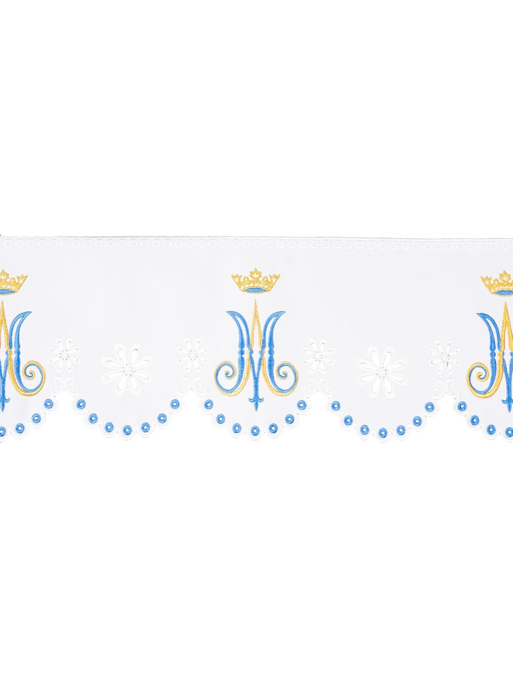 Marian superfrontal in white with embroidery KOM/047/04 19cm 3,5m - HAFTINAUSA.COM