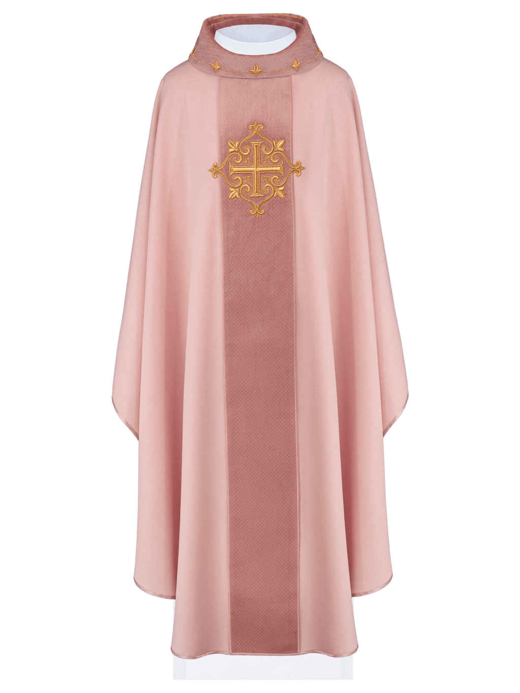 Pink Chasuble with Embroidered Cross Symbol LE/7029/08 - HAFTINAUSA.COM