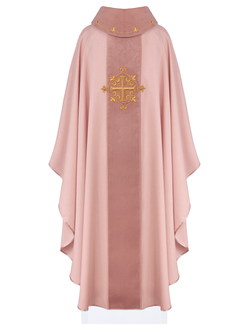 Pink Chasuble with Embroidered Cross Symbol LE/7029/08 - HAFTINAUSA.COM